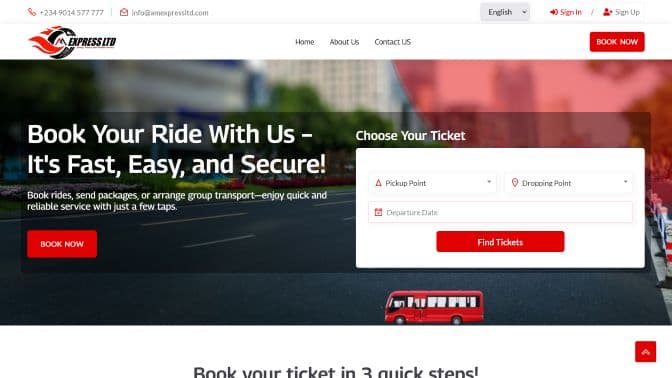 AM Express LTD is a Fast, Easy, and Secure! website to book rides, send packages, or arrange group transport. You can enjoy quick and reliable service with just a few taps.