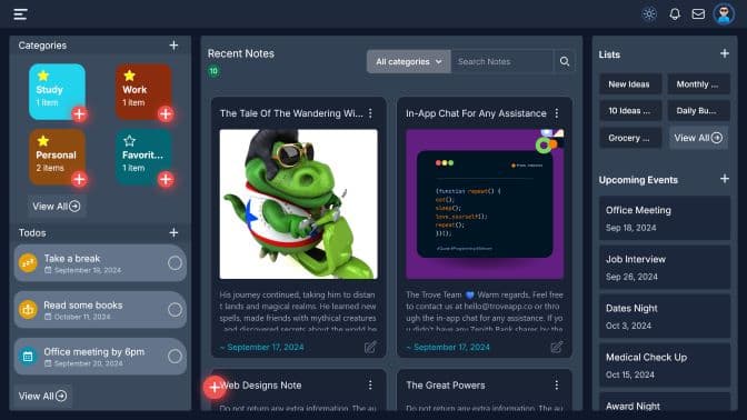 ExNotes is a productivity web app designed for note-taking, event planning, to-do lists, and more. It already includes several powerful features, with even more on the way.